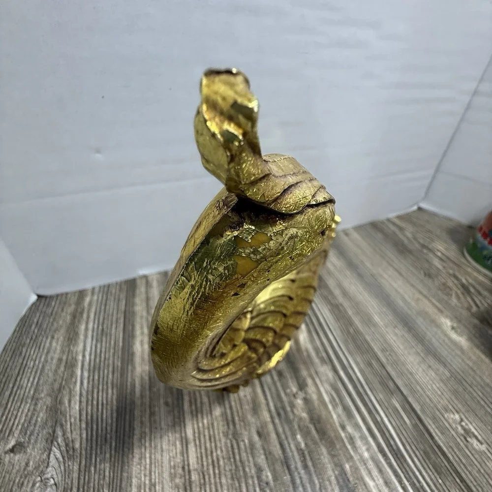 Vintage Gold Gilt Pheasant Syroco MCM Hollywood Regency Peacock Bird Figurine
